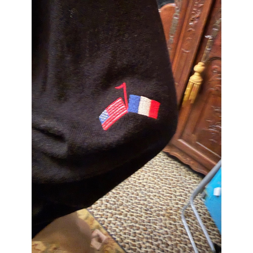 Peter Millar XXL Black Merino Wool V-Neck Sweater WMGA Golf Flags Logo Mens - Picture 3 of 13